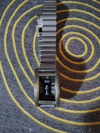 Reloj EGOSTE Rectangular Plata y Negro