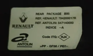 Bandeja Maletero Renault Megane III