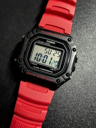 Casio W-218H-4BV Reloj Digital Correa Roja