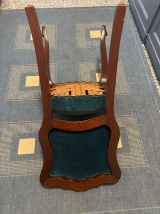 Silla de comedor antigua de terciopelo