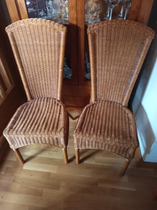 Sillas de salón de mimbre