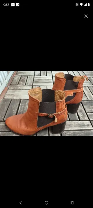 Botines Topshop Piel Marrón Talla 40