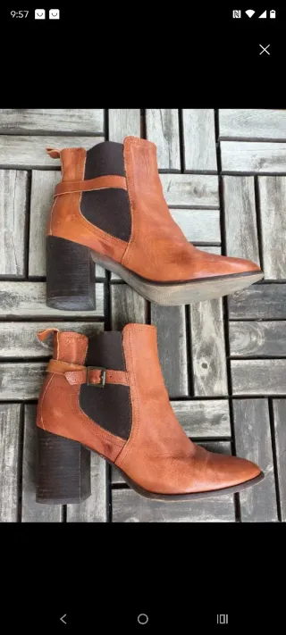 Botines Topshop Piel Marrón Talla 40