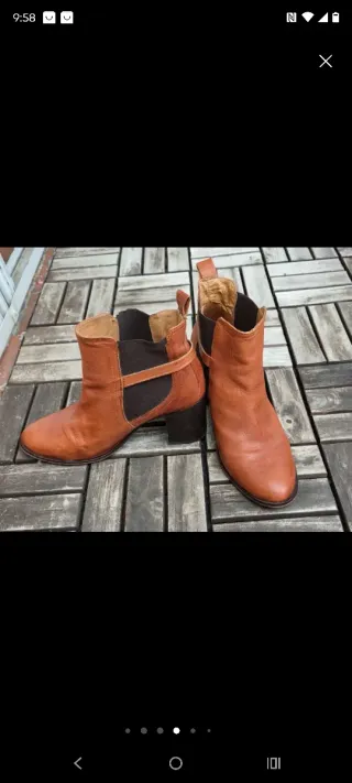 Botines Topshop Piel Marrón Talla 40