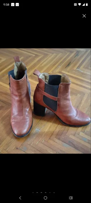 Botines Topshop Piel Marrón Talla 40