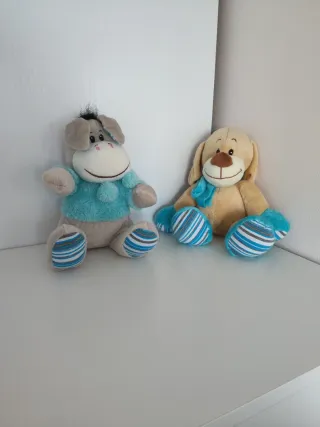 Lote Peluches Infantiles Perro y Burro