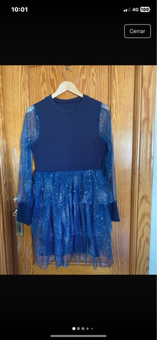 Vestido capas lentejuelas azul