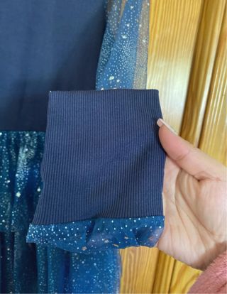 Vestido capas lentejuelas azul