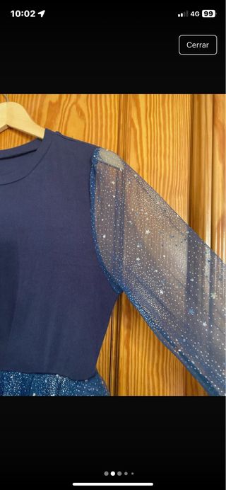 Vestido capas lentejuelas azul