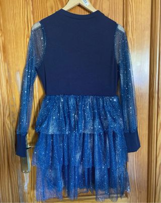 Vestido capas lentejuelas azul