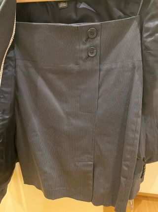 Set da ufficio Mango Americana e Gonna Grigia Taglia