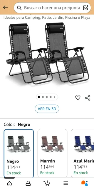 Pack 2 Tumbonas Playa/Jardín/ camping con posavaso