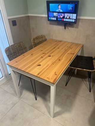 Mesa Comedor Ikea Lernamn Madera Blanca