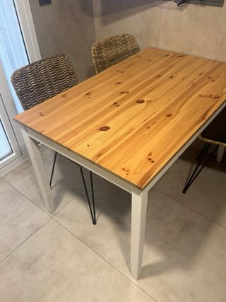 Mesa Comedor Ikea Lernamn Madera Blanca