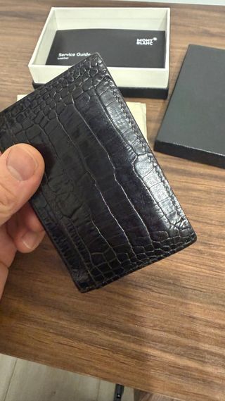 Tarjetero Montblanc Cocodrilo Negro
