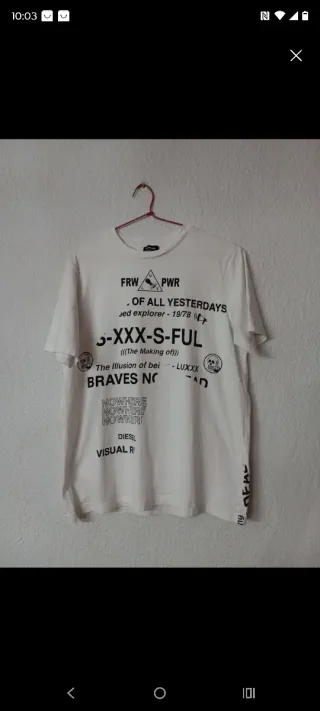 Camiseta Diesel Blanca Estampada.