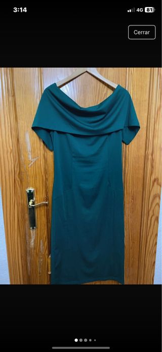 Vestido verde hombros descubiertos