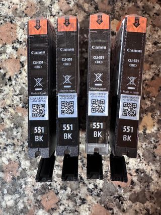 5 Cartuccie Canon Pixma CLI-551BK Nero