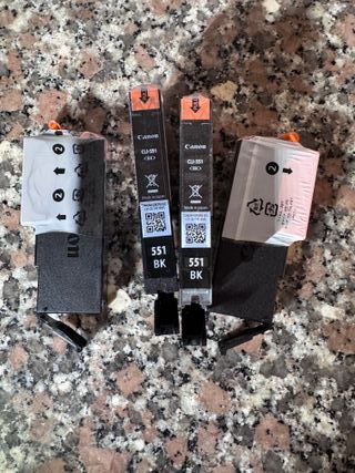 5 Cartuccie Canon Pixma CLI-551BK Nero