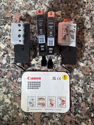 5 Cartuccie Canon Pixma CLI-551BK Nero