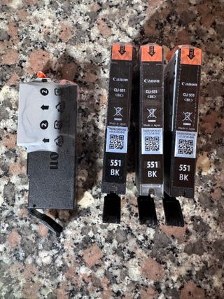 5 Cartuccie Canon Pixma CLI-551BK Nero