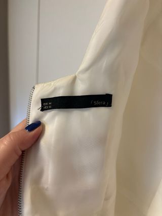 Vestido Sfera sin mangas blanco roto