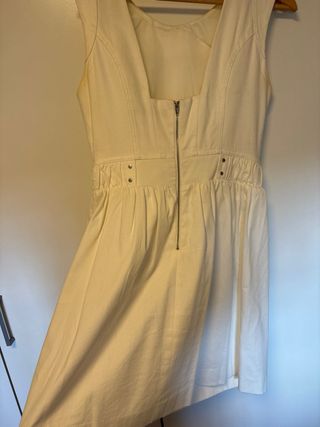 Vestido Sfera sin mangas blanco roto