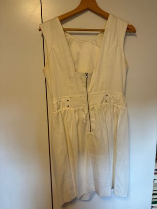 Vestido Sfera sin mangas blanco roto