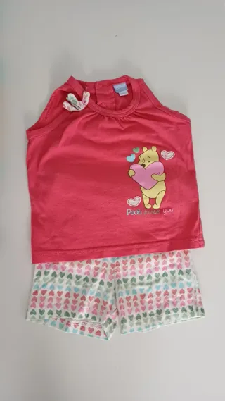 Lote 5 conjuntos-pijamas niña 9-12 meses