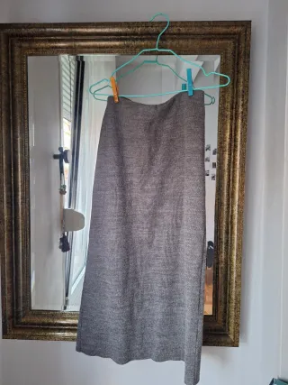 Conjunto punto crop top Zara gris