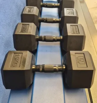 Mancuerna hexagonales 2x12'5kg, asa negra, uretano