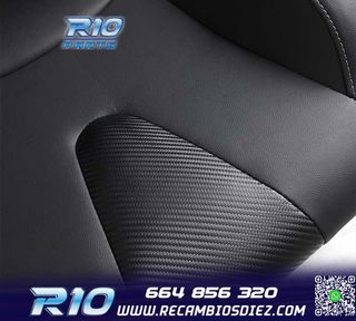 ASIENTO DEPORTIVO SEMI BAQUET ESTILO RS CUERO NEGRO