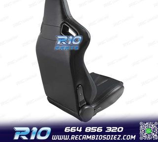ASIENTO DEPORTIVO SEMI BAQUET ESTILO RS CUERO NEGRO