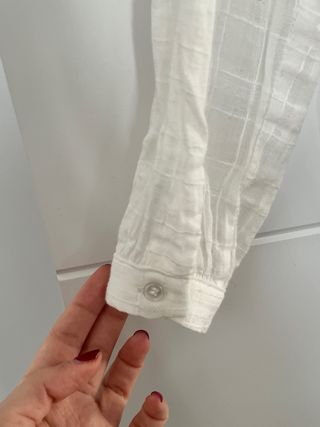 Blusa Zara Algodón Blanca Volantes Talla XS