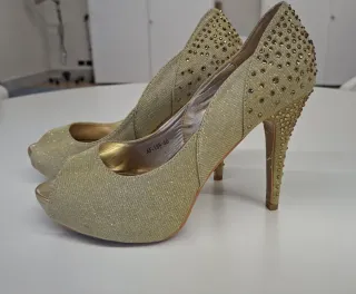 Scarpe dorate tacco alto AF-168 40