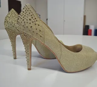 Scarpe dorate tacco alto AF-168 40