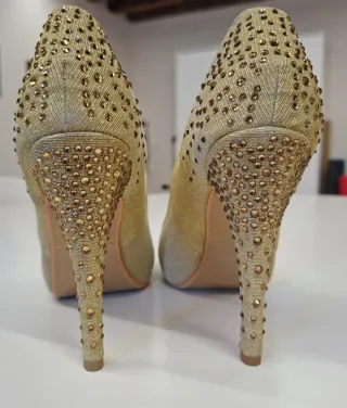 Scarpe dorate tacco alto AF-168 40