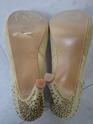 Scarpe dorate tacco alto AF-168 40