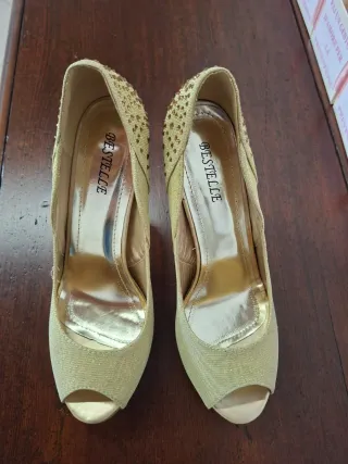 Scarpe dorate tacco alto AF-168 40