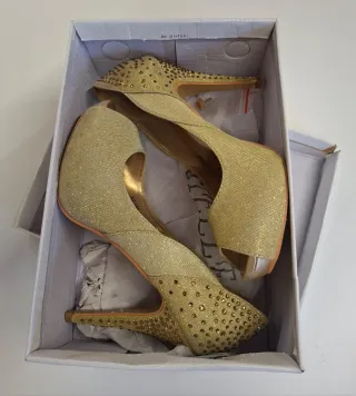 Scarpe dorate tacco alto AF-168 40