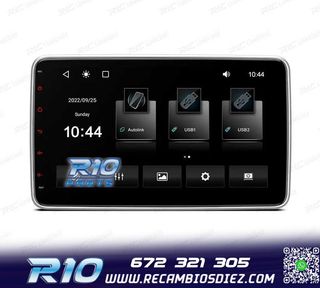 RADIO NAVEGADOR 2DIN 10" HD TÁCTIL BLUETOOTH USB SD
