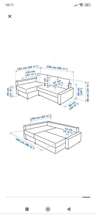 Sofá Cama Chaise Longue Ikea Friheten Negro