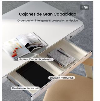 Escritorio elevable vidrio templado.