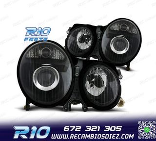 FAROS PARA MERCEDES CLASE E W210 99-02 FONDO NEGRO
