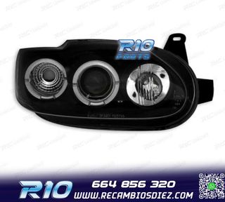 FAROS FORD ESCORT 95-00 OJOS ANGEL FONDO NEGRO
