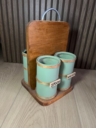 Porta cubiertos hecho a mano
