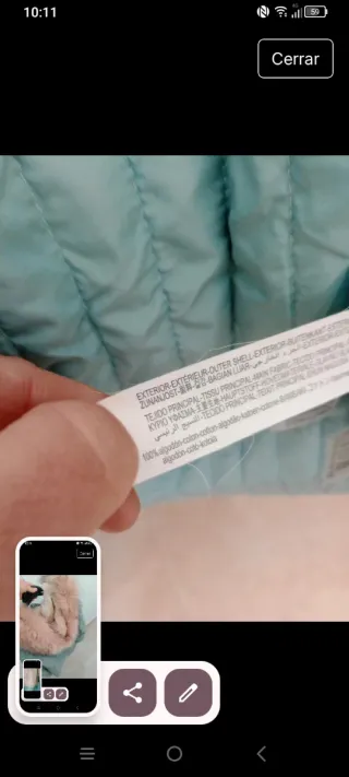 Chaqueta turquesa talla S con forro rosa