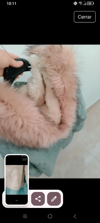 Chaqueta turquesa talla S con forro rosa