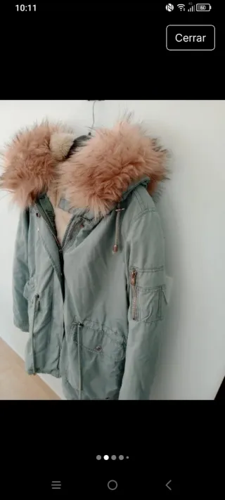 Chaqueta turquesa talla S con forro rosa