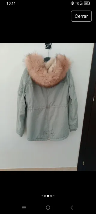 Chaqueta turquesa talla S con forro rosa